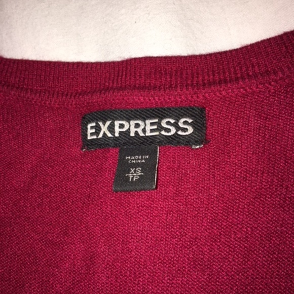 Express Red Sweater with Tiered Ruffle Sleeves XS - Picture 4 of 7